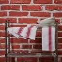 Bistro Kitchen Towels Maroon Stripe